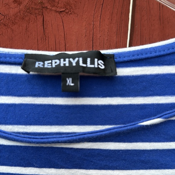 Rephyllis Dress Striped Blue Stretch knee length Size XL - Picture 3 of 4